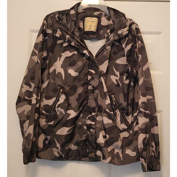 Women’s "Ci Sono Original' Lightweight Camouflage Rain Jacket w/Hood Sz M - Picture 1 of 6